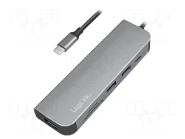 LOGILINK Hub USB UA0343 avec HDMI 4K, USB-A, USB-C et lecteurs de cartes
