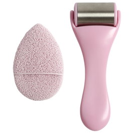Cosmetic Club Masseur Facial avec Éponge et Rouleau de Glace