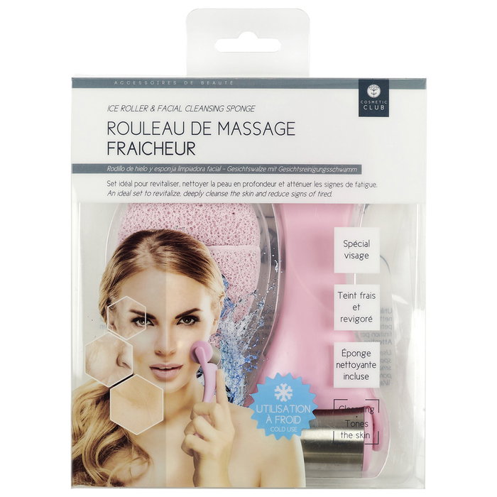 Cosmetic Club Masseur Facial avec Éponge et Rouleau de Glace Cosmetic Club Masseur Facial avec Éponge et Rouleau de Glace