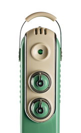 Ariete 837/14 Radiateur à huile Vintage 7 éléments vert - Style années 50 avec 4 roues, 3 niveaux de puissance