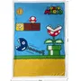 Mario Bros Couverture Polaire Sherpa Vintage Super Mario 100 x 150 cm, Plaid avec Face Imitation Laine pour Canapé, Lit, Décoratif
