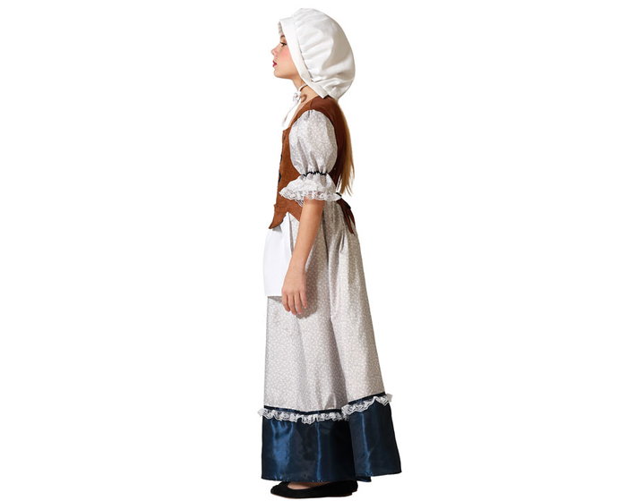 Déguisement Serveuse Médiévale Robe Blanche Enfant Fille 10-12 Ans - Longue avec Tablier Déguisement Serveuse Médiévale Robe Blanche Enfant Fille 10-12 Ans - Longue avec Tablier