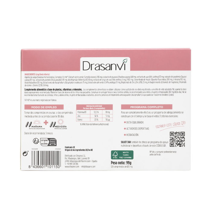 Dransavi Silhouette 360 825 mg - 120 capsules - Aide minceur, contrôle de l'appétit et réduction de la cellulite