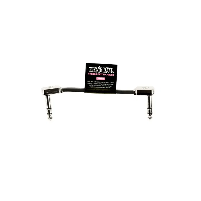 Ernie Ball Câble Patch Plat Ribbon TRS 3" Noir ERNIEBALL
