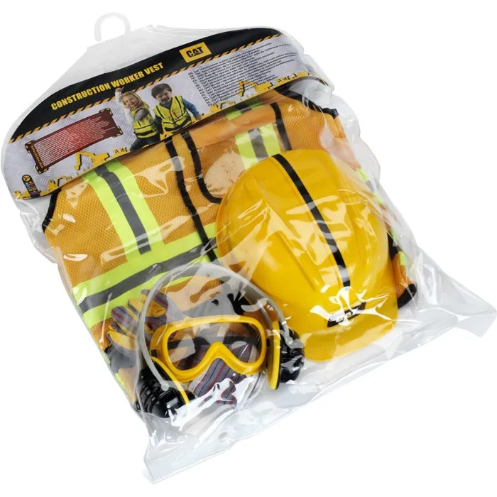 Caterpillar - KLEIN 3224 - Déguisement d'ouvrier de chantier avec casque, lunettes, gants et gilet réfléchissant - Jouet d'imitation bricolage pour enfant dès 3 ans Caterpillar - KLEIN 3224 - Déguisement d'ouvrier de chantier avec casque, lunettes, gants et gilet réfléchissant - Jouet d'imitation bricolage pour enfant dès 3 ans