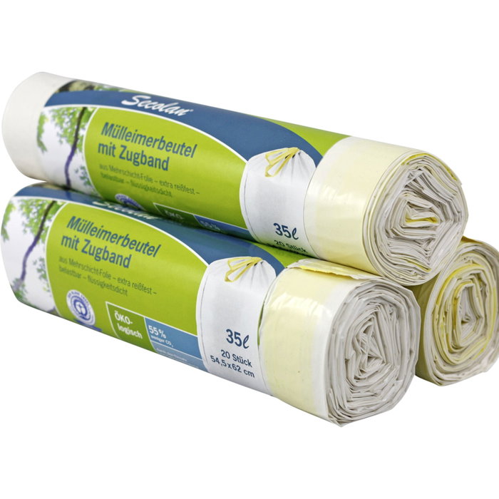 Secolan Sacs poubelle avec autocierre 35L, Blanc (Rouleau de 20 unités) Secolan Sacs poubelle avec autocierre 35L, Blanc (Rouleau de 20 unités)