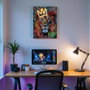 Home Deco Factory Tableau Néon LED Lion 30x40 cm