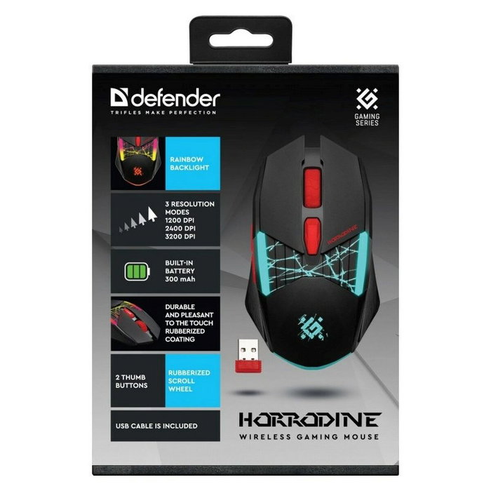 Souris Gaming Defender GM-237 HORRODINE Noir 3200 DPI