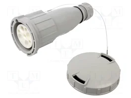 SEZ DK Connecteur d'alimentation AC triphasée femelle rouge 63A 400V AC 3P+PE IP67