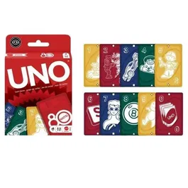 Uno - Jeu de cartes éditions spéciale 80e anniversaire Mattel - UNO JGK30 - Pour toute la famille - Jeu de société à partir de 7 ans