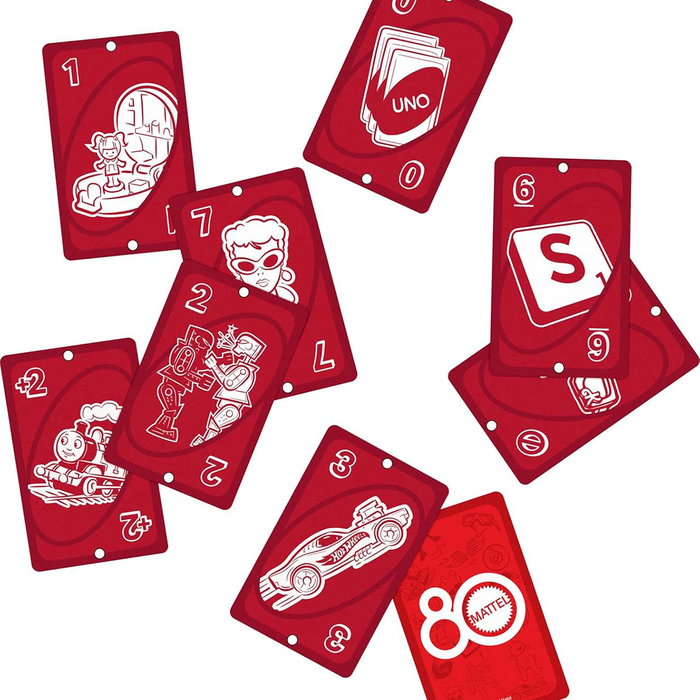 UNO Jeu de cartes Rouge Rubis 80ème anniversaire de Mattel