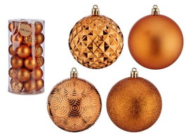 KRIST+ Set de 30 boules de Noël en PVC orange 8cm