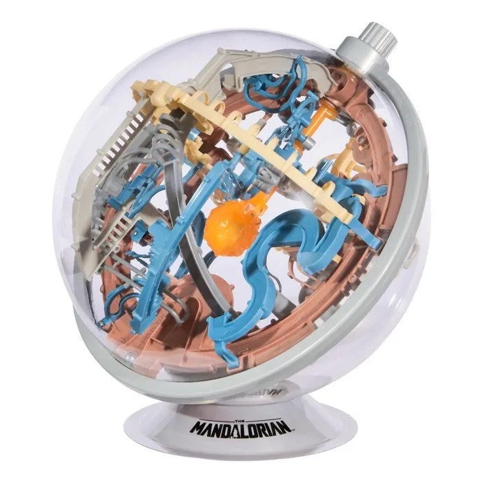 Spin Master Perplexus - Star Wars The Mandalorian, labyrinthe sphère 3D, 80 obstacles, jeu casse-tête de dextérité, figurine Grogu, à partir de 8 ans