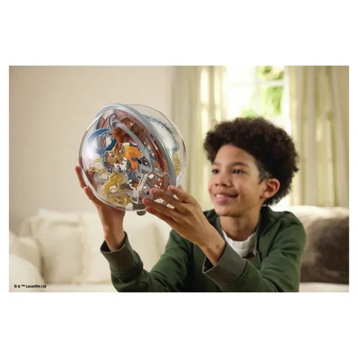 Spin Master Perplexus - Star Wars The Mandalorian, labyrinthe sphère 3D, 80 obstacles, jeu casse-tête de dextérité, figurine Grogu, à partir de 8 ans