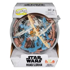 Spin Master Perplexus - Star Wars The Mandalorian, labyrinthe sphère 3D, 80 obstacles, jeu casse-tête de dextérité, figurine Grogu, à partir de 8 ans