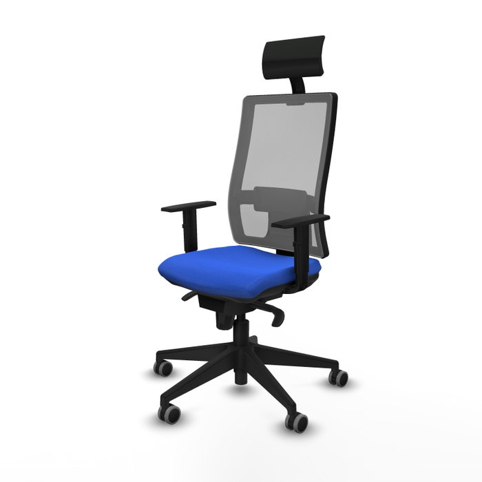 Piqueras y Crespo Chaise de Bureau Horna, Assise Bleue et Dossier Gris