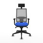 Piqueras y Crespo Chaise de Bureau Horna, Assise Bleue et Dossier Gris