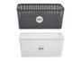 Kipit Panier Multiusage avec Anse Tressé 28.5x22x35 cm Plastique Blanc Gris (Set de 12)