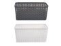 Kipit Panier Multiusage avec Anse Tressé 28.5x22x35 cm Plastique Blanc Gris (Set de 12)