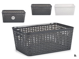 KIPIT Cesta multiuso tressée Blanc + gris 8 l