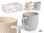 Vessia Bol Petit-déjeuner Assorti 2 Couleurs Claires 600ml Céramique 15x11x11cm (Set de 24)