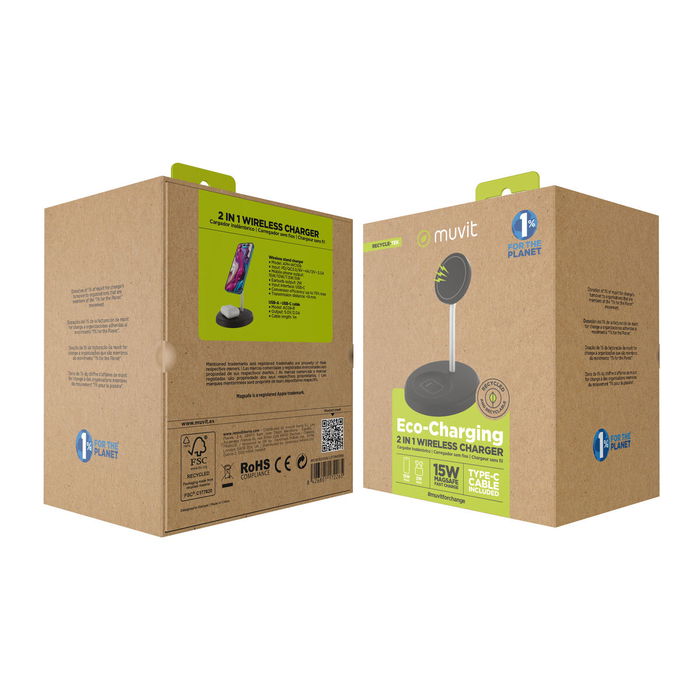 Chargeur sans fil Muvit for Change APH-WC109 Noir Chargeur sans fil Muvit for Change APH-WC109 Noir