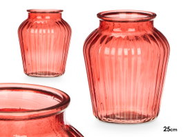 GIFTDECOR Vase en verre à large ouverture rayé Teja