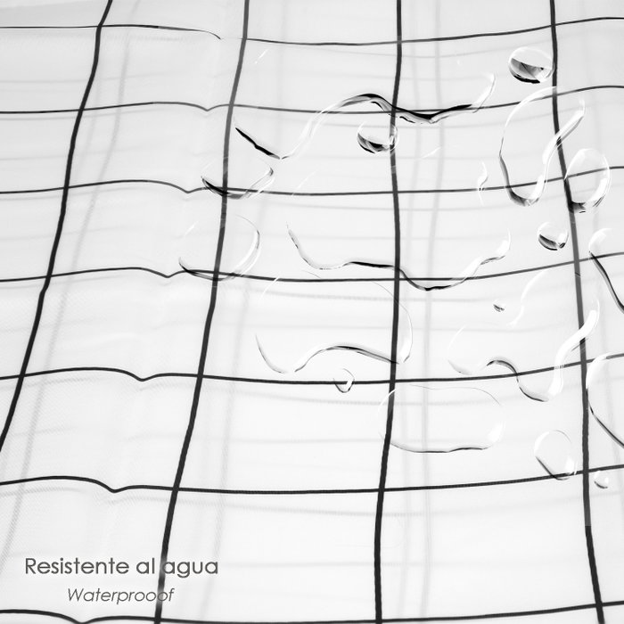 ORYX Rideau de douche à carreaux 180x200 cm imperméable noir et blanc
