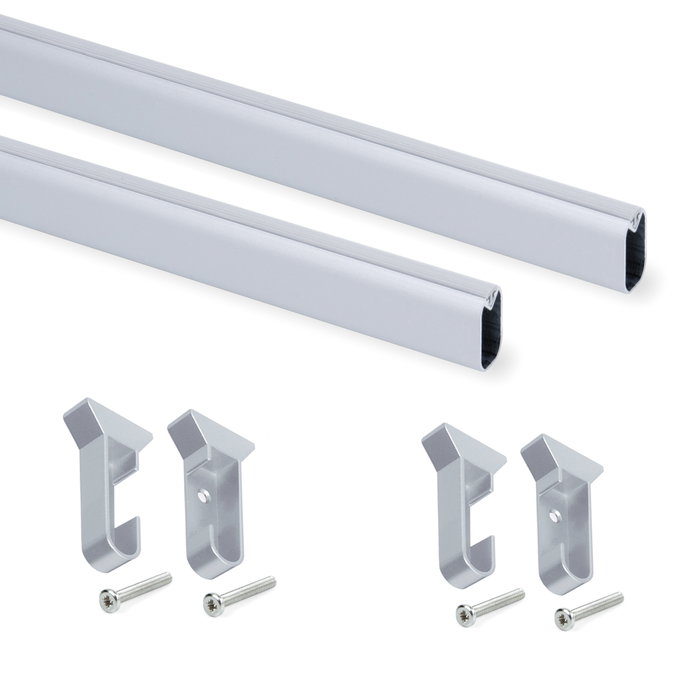 Emuca Lot de 2 rails de penderie Silk 750 mm Anodisé mat Emuca Lot de 2 rails de penderie Silk 750 mm Anodisé mat