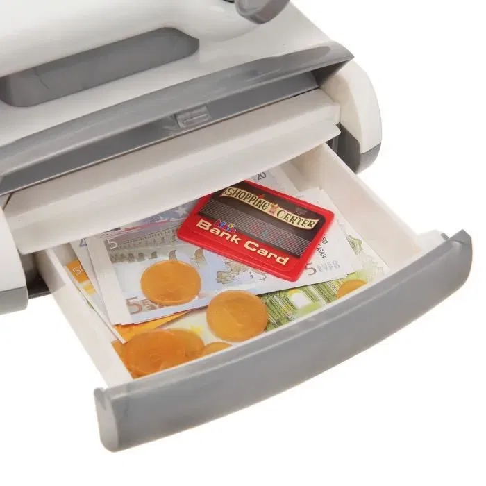 Klein Caisse enregistreuse jouet Shopping Center avec écran tactile, effets lumineux et sonores - Jeu d'imitation commerce (31 x 155 x 23 cm) - Dès 3 ans