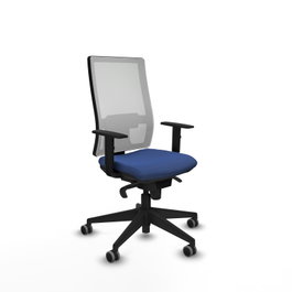 PIQUERAS Y CRESPO Chaise de bureau Horna, mécanisme synchrone, bleu marine et blanc
