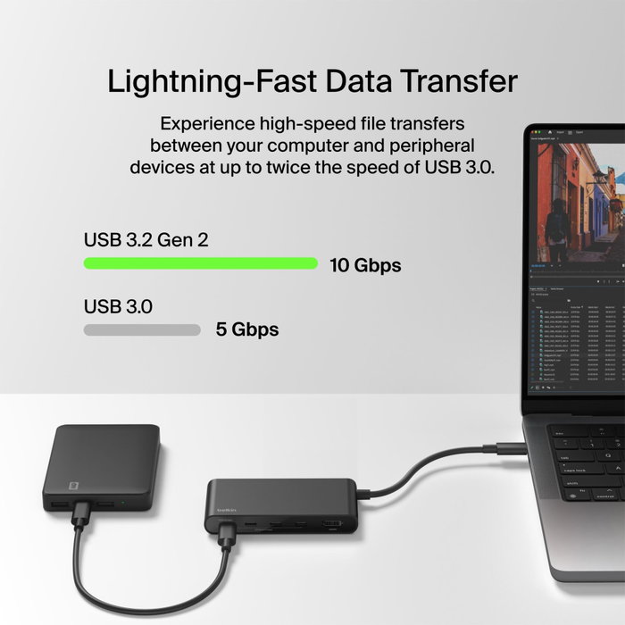 Belkin CONNECT Hub USB-C 5 ports avec HDMI 4K AVC021hqBK