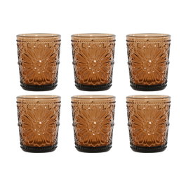 Set de Verres Home ESPRIT Ambre Verre (6 Unités)