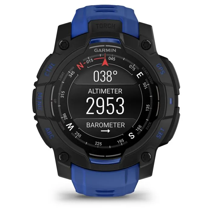 Garmin Instinct 3 - Montre GPS connectée robuste - Écran AMOLED 1.2 pouces - 45 mm - Noir/bleu - Série Tropical Pulse (Édition limitée) Garmin Instinct 3 - Montre GPS connectée robuste - Écran AMOLED 1.2 pouces - 45 mm - Noir/bleu - Série Tropical Pulse (Édition limitée)
