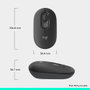 Logitech Souris Sans Fil Pop Mouse Graphite - Bluetooth 5.1, 1000-4000 DPI, 4 Boutons, 24 Mois Autonomie