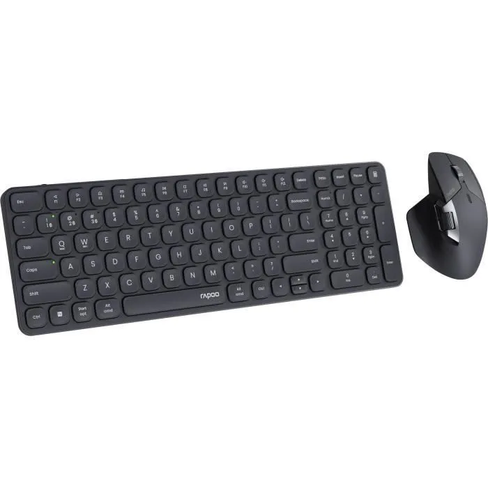 Rapoo 9760M Ensemble Clavier et Souris Sans Fil Ultra-Slim Multimode - Gris Foncé