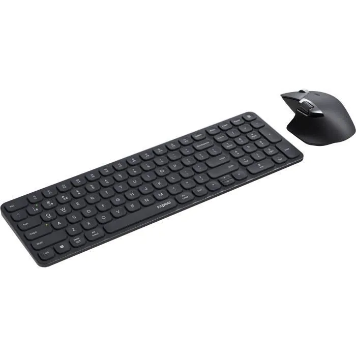Rapoo 9760M Ensemble Clavier et Souris Sans Fil Ultra-Slim Multimode - Gris Foncé