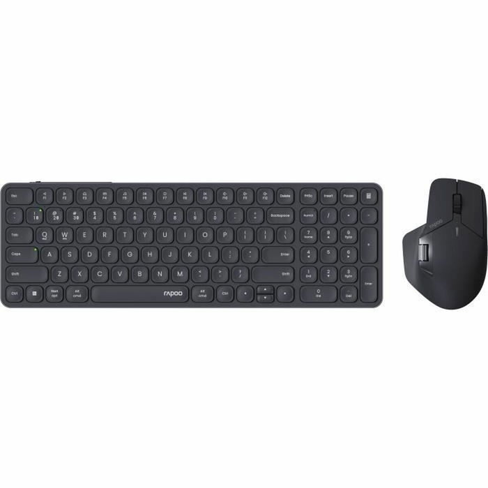 Rapoo 9760M Ensemble Clavier-Souris Sans-fil Ultra-Slim Gris Foncé AZERTY