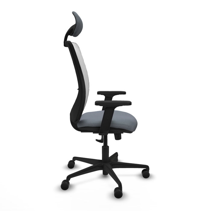 PIQUERAS Y CRESPO Chaise Zulema Synchro Gris et Blanc avec Accoudoirs 2D et Appui-tête