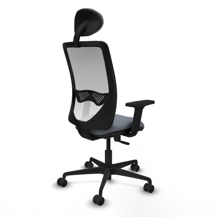 PIQUERAS Y CRESPO Chaise Zulema Synchro Gris et Blanc avec Accoudoirs 2D et Appui-tête