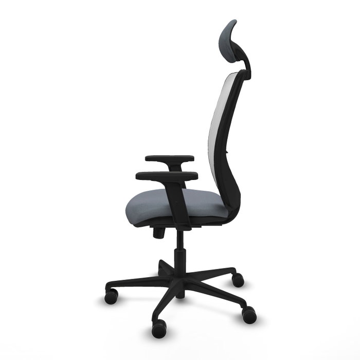 PIQUERAS Y CRESPO Chaise Zulema Synchro Gris et Blanc avec Accoudoirs 2D et Appui-tête
