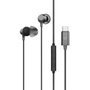 Energy Sistem Metallized Type C - Écouteurs Intra-auriculaires Filaire USB-C avec Microphone et Contrôle, Aluminium et Plastique Recyclé, Noir/Gris