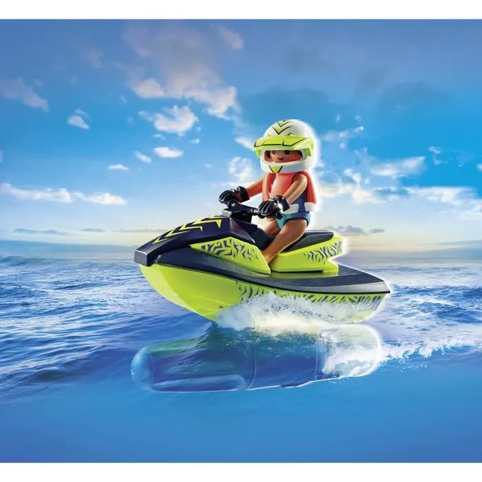 PLAYMOBIL 71464 Bateau de pompier avec scooter des mers et personnages - Jeu de construction Action Heroes pour enfants dès 4 ans