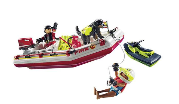 Playmobil Bateau de pompier et scooter des mers 71464 Action Heroes