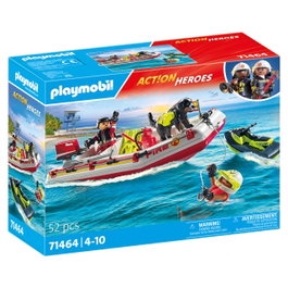 Playmobil Bateau de pompier et scooter des mers 71464 Action Heroes