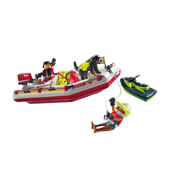 Playmobil Bateau de pompier et scooter des mers 71464 Action Heroes