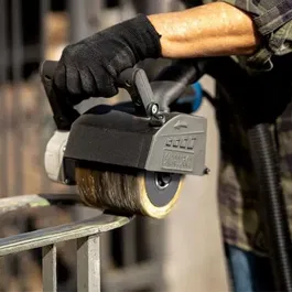 Scheppach Brosse métallique pour rénovateur et surfaceuse MRS1300 - Diamètre 120 mm, Largeur 100 mm - Décaper bois, pierre, métal