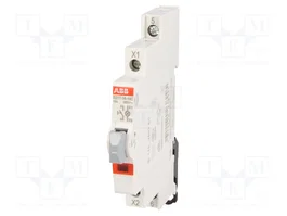 ABB Commutateur à bouton-poussoir rouge SPST-NO pour rail DIN
