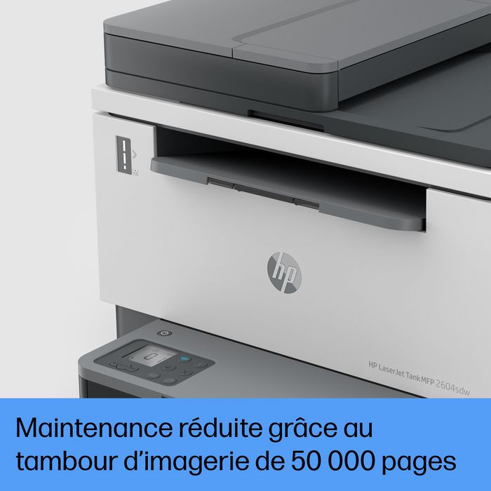 HP LaserJet Tank MFP 2604sdw - Imprimante multifonction laser avec réservoir de toner, impression recto-verso, scan vers PDF/e-mail, 22 ppm, sans fil et Ethernet