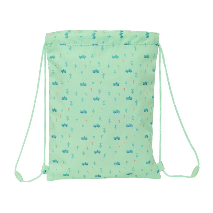 Sac à dos serré par des ficelles Safta Coches Vert 26 x 34 x 1 cm